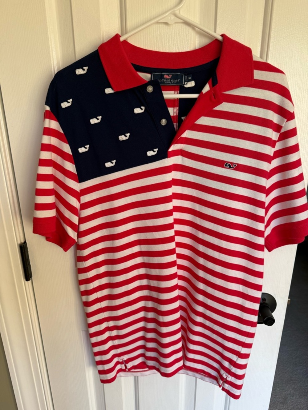 Vineyard Vines Red, White & Navy Striped Polo shirt